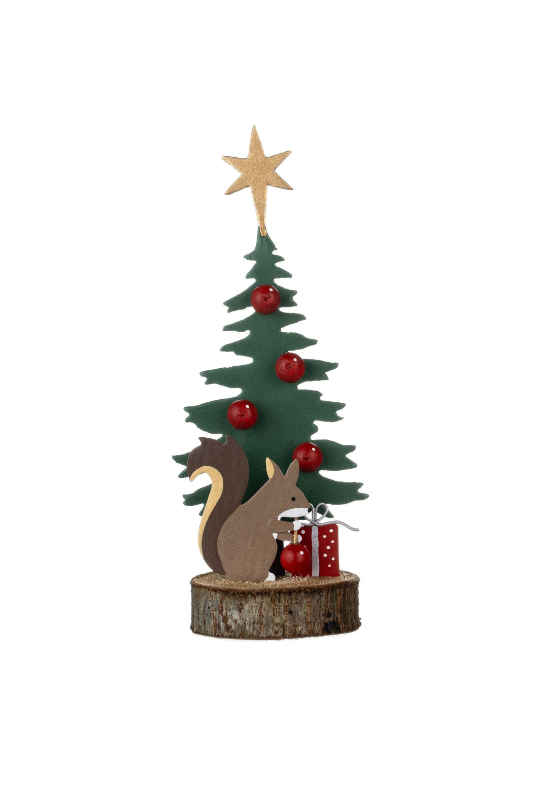 Squirrel and Tree Tabletop Christmas Decoration