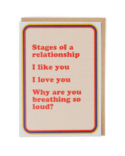 Load image into Gallery viewer, Stages of a Relationship Anniversary / Valentine's Card

