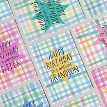 Load image into Gallery viewer, Happy Birthday to a Brilliant Grandson Plaid Birthday Card
