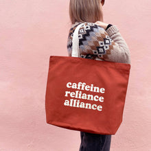 Load image into Gallery viewer, Caffeine Reliance Alliance - Rust Tote Bag
