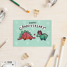 Load image into Gallery viewer, Dinosaurs Topsy &amp; Steg Anniversary Card
