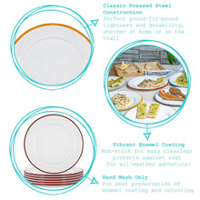 Load image into Gallery viewer, Argon Tableware White Enamel Dinner Plate - 25.5cm - Green
