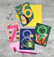Load image into Gallery viewer, Age Eight Frog Birthday Card
