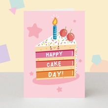 Load image into Gallery viewer, Birthday Card - Cute Happy Cake Day Greeting Card
