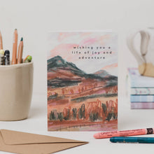Load image into Gallery viewer, Joy &amp; Adventure Wedding Mountain Card
