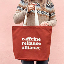Load image into Gallery viewer, Caffeine Reliance Alliance - Rust Tote Bag
