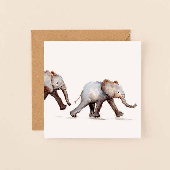 Elephants blank card