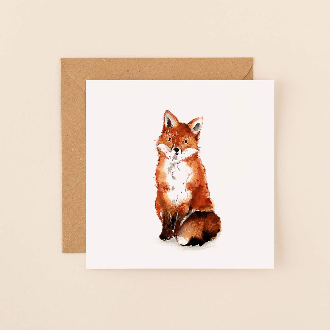 Sitting Fox blank card
