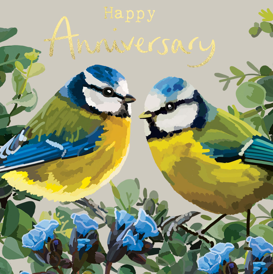 Happy Anniversary Blue Tits Card