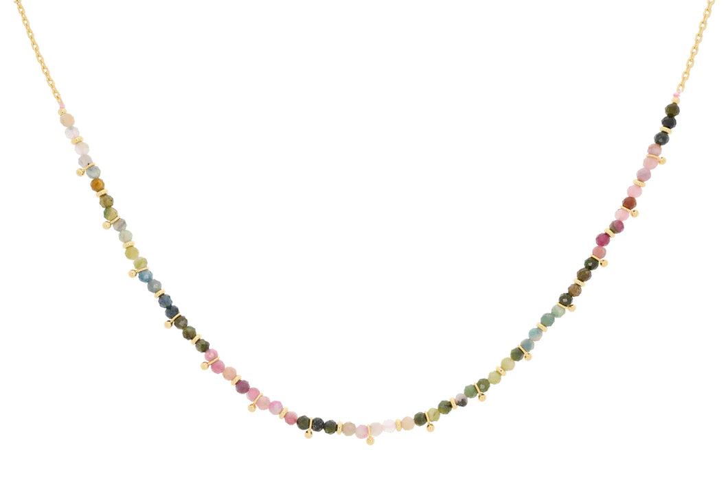 Salus Tourmaline Gemstone Gold Necklace