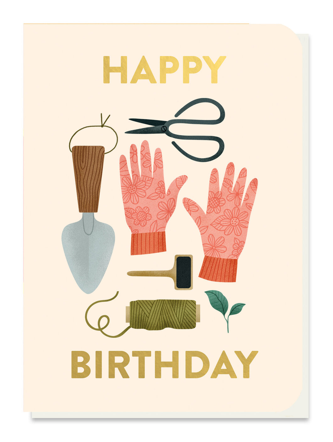 Gardeners Tools Birthday Card with seeds