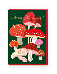 Christmas card mushrooms