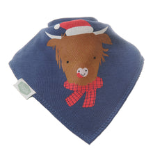 Load image into Gallery viewer, Christmas Highland Cow Bib
