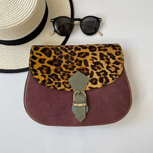 Load image into Gallery viewer, Alice Distressed Leopard Upcycled Leather Handbag
