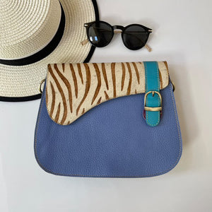 Darcy Hyacinth Zebra Upcycled Leather Handbag
