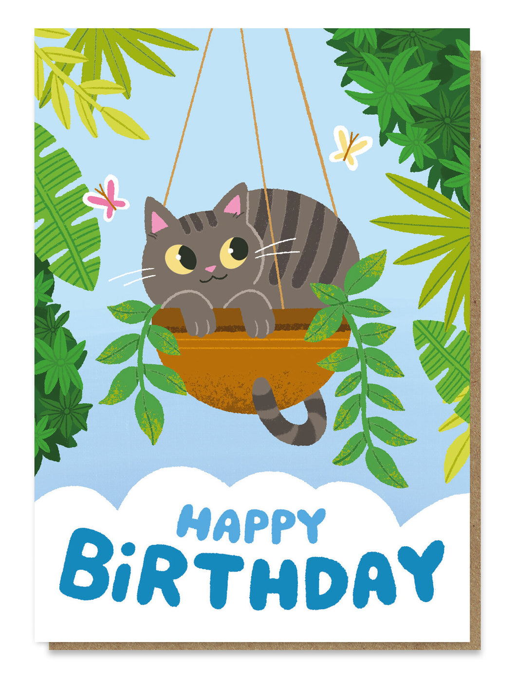 Happy Birthday Cat In Basket Card