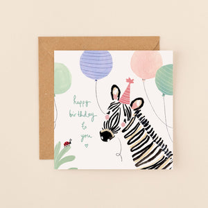 Zebra Birthday card