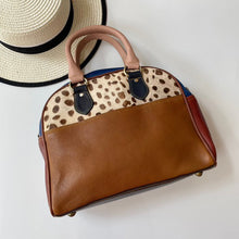Load image into Gallery viewer, Maggie Brown Spot Upcycled Leather Handbag
