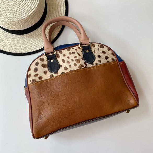 Maggie Brown Spot Upcycled Leather Handbag