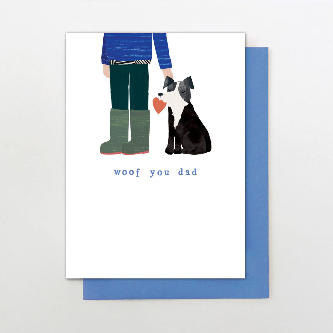 Woof You Dad Father's Day card