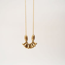 Load image into Gallery viewer, Consta - gold plated brass teardrop cluster and lozenge necklace
