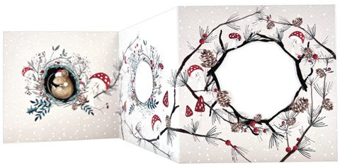 Concertina Christmas Card - Cosy Mouse