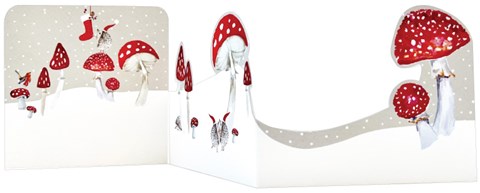 Concertina Christmas Card - Toadstools