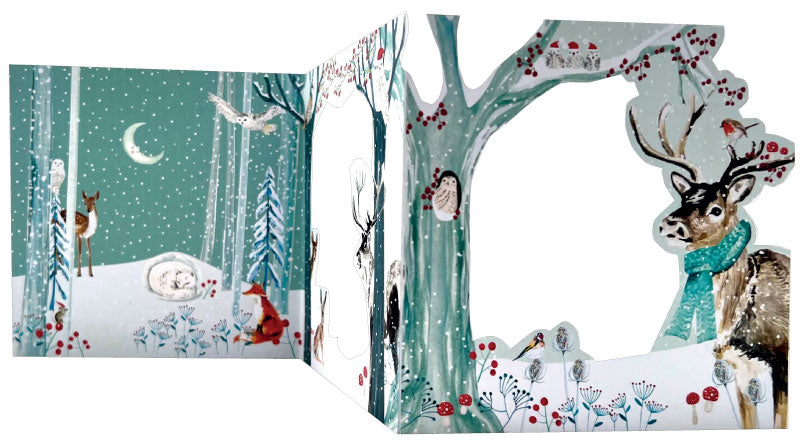 Concertina Christmas Card - Reindeer