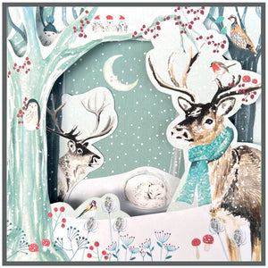 Concertina Christmas Card - Reindeer