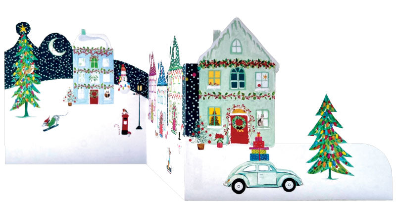 Concertina Christmas Card - Houses