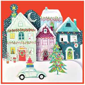 Concertina Christmas Card - Houses