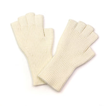 Load image into Gallery viewer, Cream Ribbed Knitted Fingerless Gloves
