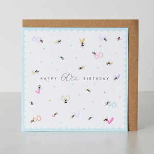 Bees and Hearts 60th Birthday card