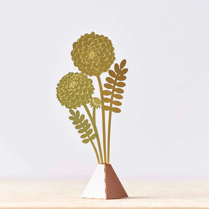 Dahlia Tiny Bouquet - Brass (gold)