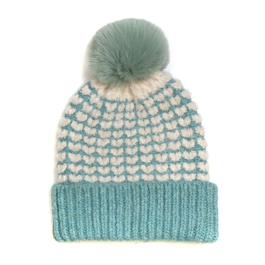 Duck Egg Heart Knit Hat