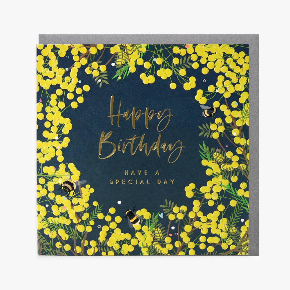 Mimosa & Bees Birthday card