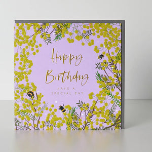 Lilac Mimosa Birthday card