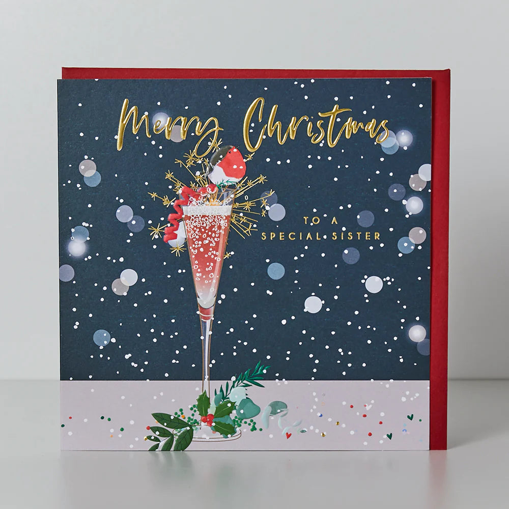 Merry Christmas to a Special Sister - Luxury Christmas Card