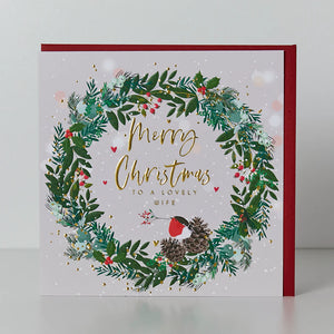 Merry Christmas Lovely Wife - Luxury Christmas Card