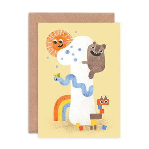 Crazy Critters Age One Birthday Card