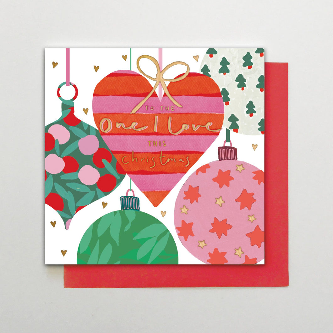 Christmas Card - One I Love Heart Bauble
