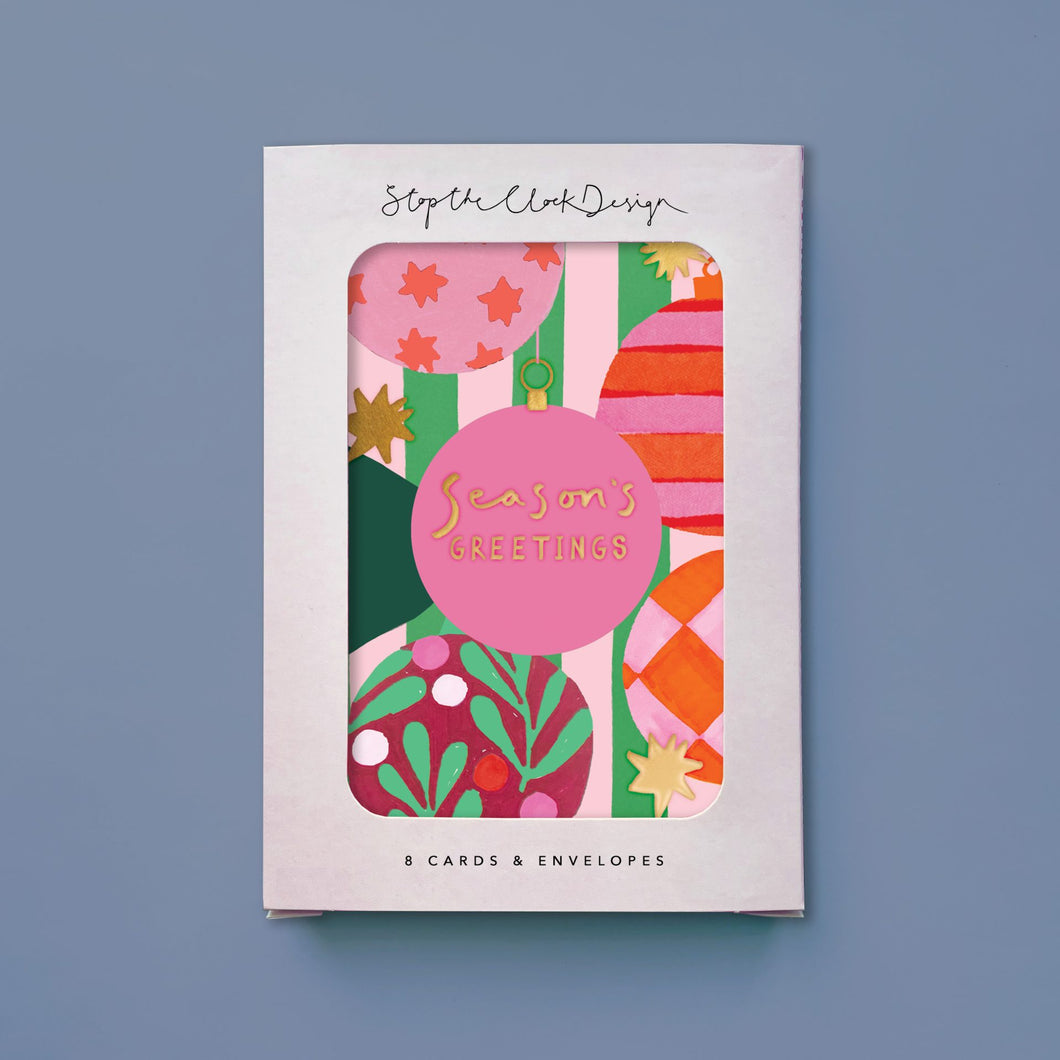 Christmas Card Pack - Christmas Baubles