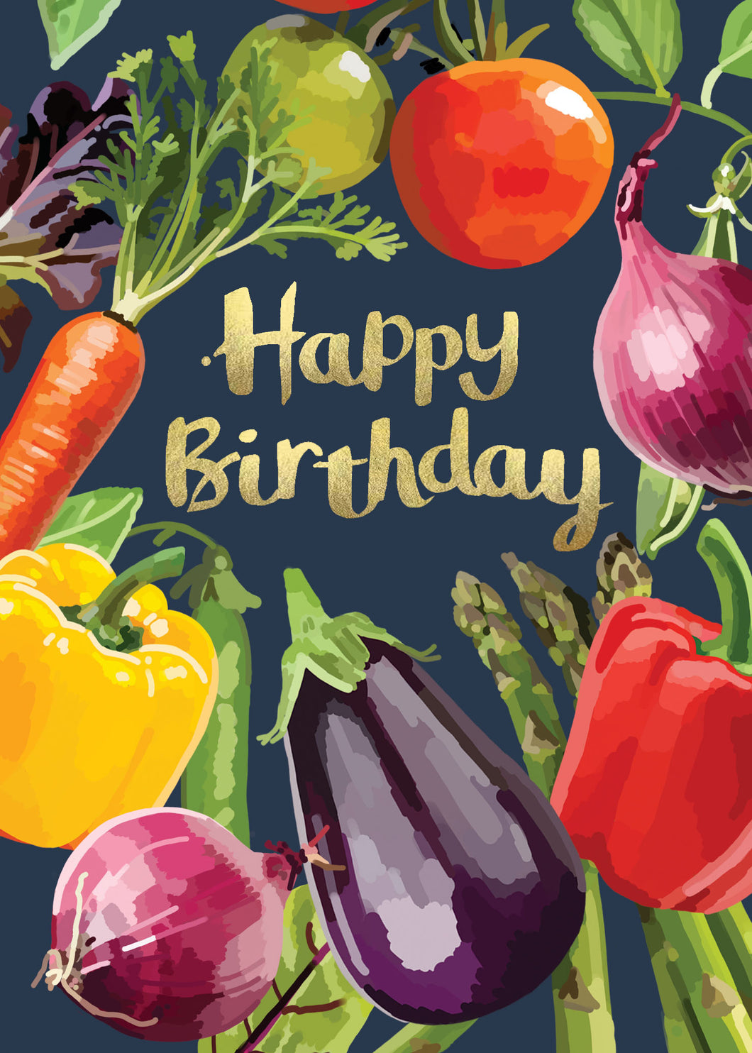 Happy Birthday Vegetable Wreath Card