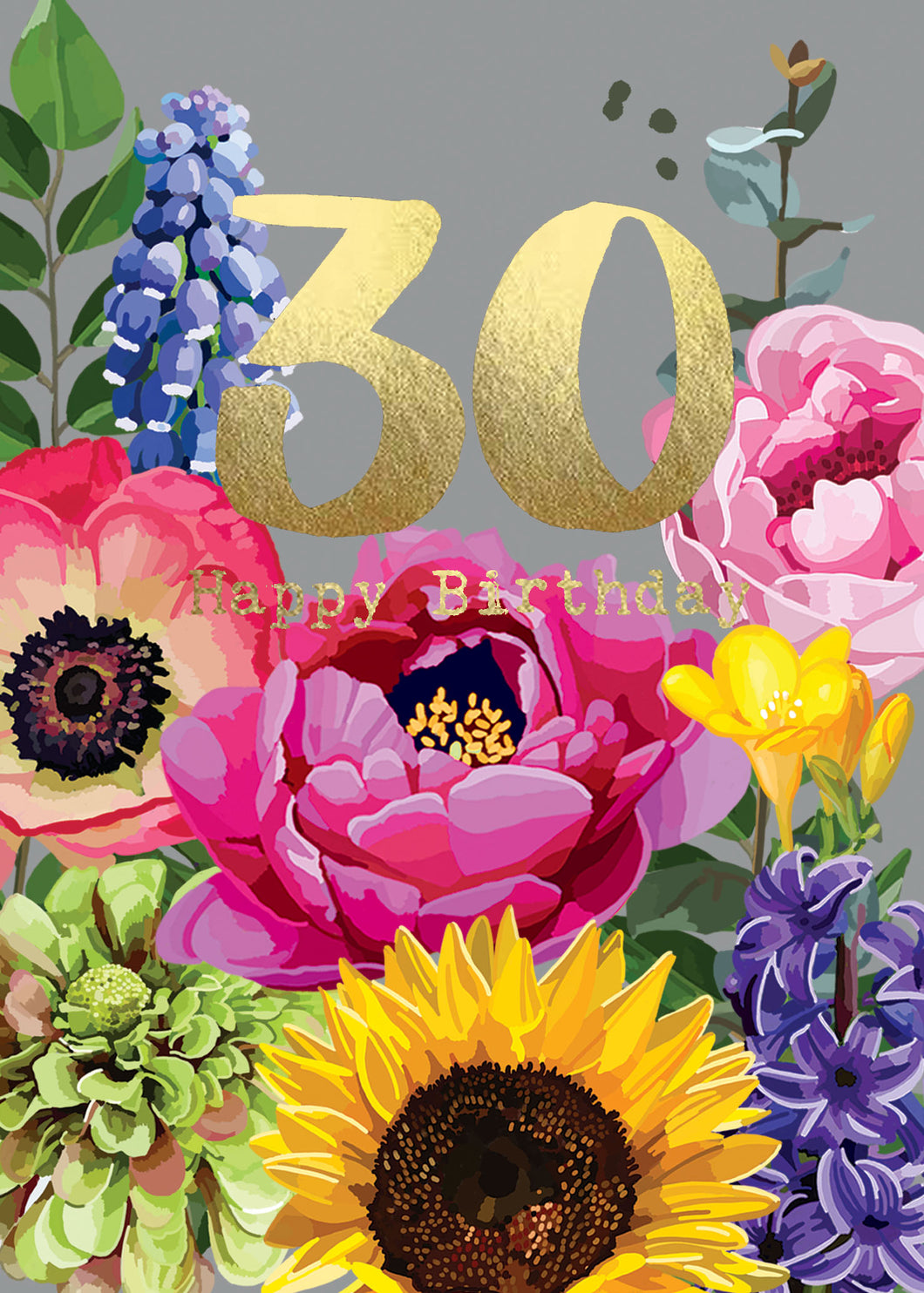 30th Happy Birthday Floral Card