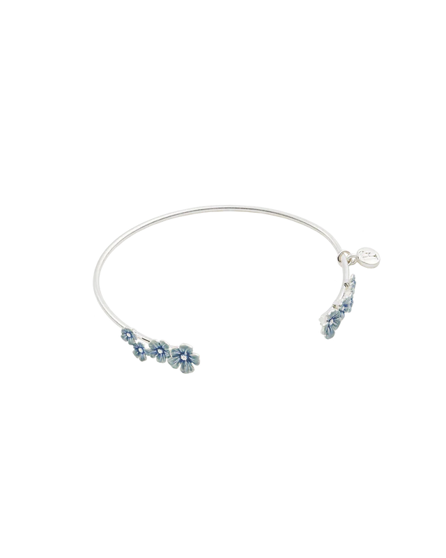 Forget Me Not Silver Bangle