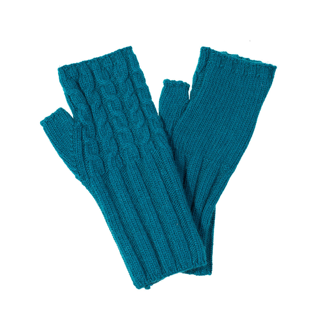 Peacock Knitted Fingerless Gloves