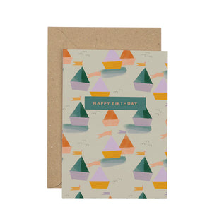 Boats Happy Birthday card