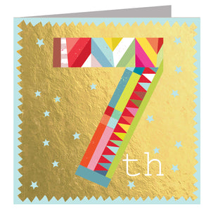 Gold Foiled 7th Birthday card