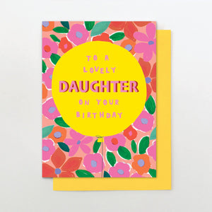 Neon Balloon Daughter Birthday card