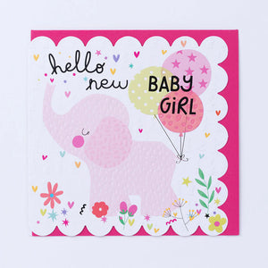 Elephant Baby Girl card